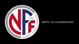 Logoen til Norges Fotballforbund med påskriften Hjerte og lungredning